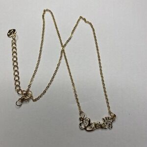 Queen Necklace Goldtone‎ Rhinestone Crown Pendant Charm Jewelry Gift New 17.5in